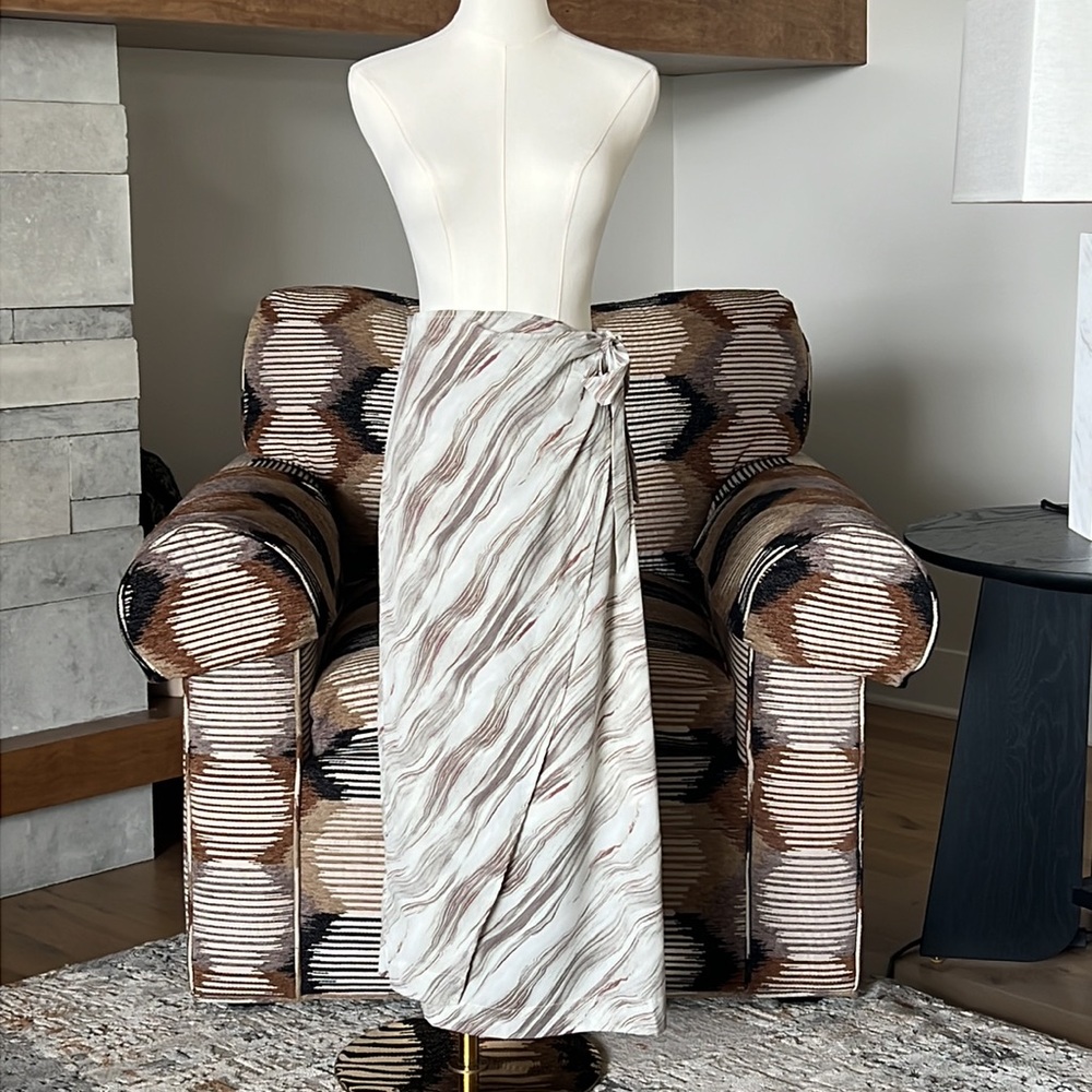 Chicwish Print Tie Waist Flap Midi Skirt (S/M)